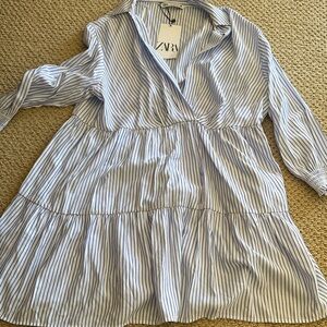 Zara Blue Striped Dress